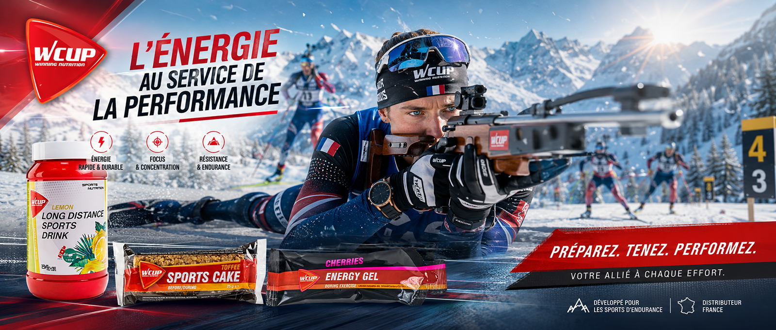 Biathlon WCUP FRANCE NUTRITION SPORTIVE ENERGY HYDRATATION ENERGETIQUE PROTEINE ELECTROLYTE